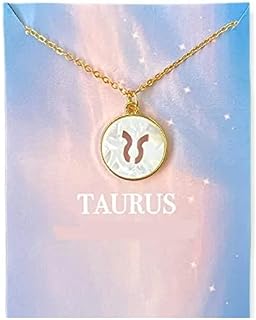 MOREL RAKHI GIFT FRIENDSHIP DAY GIFTS SPECIAL GOLD COLOR TAURUS ZODIAC SIGN PENDANT NECKLACE FOR WOMEN AND GIRLS BIRTHDAY GIFT