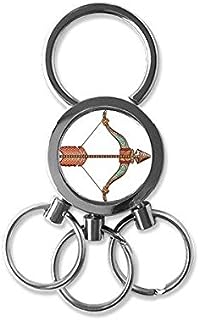 DIYthinker Sign Sagittarius Constellation Zodiac Symbol Mark Illustration Pattern Metal Key Chain Ring Car Keychain Creative Trinket Keyring Novelty Item Best Charm Gift 7 x 2.8cm , 2.1cm diameter for