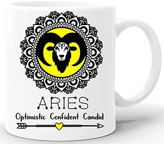 The Gift Basket|Ceramic Coffee Tea Mug, Zodiac Sign-Aries Printed Mug Gift for Friend, Brother,Sister for Friendship Day and Birthday