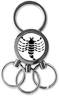 DIYthinker Constellation Scorpio Zodiac Sign Symbol Mark Silhouette Illustration Pattern Metal Key Chain Ring Car Keychain Creative Trinket Keyring Novelty Item Best Charm Gift 7 x 2.8cm , 2.1cm diame