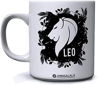 Jhingalala Zodiac Sign Leo Printed Ceramic Coffee Mug White - 11 Oz Mug Gift for Birthday (JC10268)