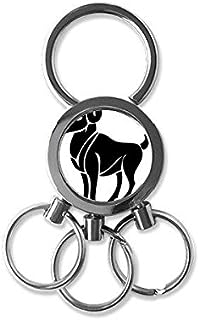 DIYthinker Constellation Aries Zodiac Sign Symbol Mark Silhouette Illustration Pattern Metal Key Chain Ring Car Keychain Creative Trinket Keyring Novelty Item Best Charm Gift 7 x 2.8cm , 2.1cm diamete
