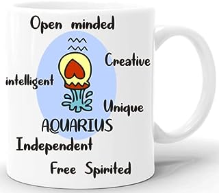 GiftZilla|Ceramic Coffee Tea Mug, Zodiac Sign-Aquarius Printed Mug Gift for Friend, Brother,Sister for Friendship Day and Birthday