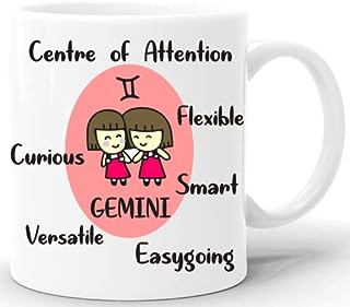 The Gift Basket GiftZilla|Gemini Zodiac Gifts Ceramic Microwave Safe Coffee Mug , Zodiac Coffee Mugs, Sun Sign Mugs, Star Sign Mugs