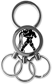 DIYthinker Constellation Aquarius Zodiac Sign Symbol Mark Silhouette Illustration Pattern Metal Key Chain Ring Car Keychain Creative Trinket Keyring Novelty Item Best Charm Gift 7 x 2.8cm , 2.1cm diam