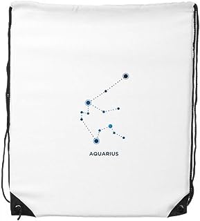 DIYthinker Aquarius Constellation Sign Zodiac Drawstring Backpack Shopping Gift Sports Bags One_Size MultiColor