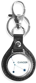 DIYthinker Cancer Constellation Sign Zodiac Leather Metal Key Chain Ring Car Keychain Gift