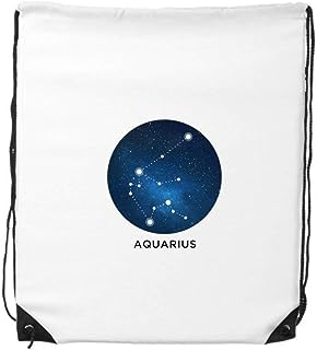 DIYthinker Aquarius Constellation Zodiac Sign Drawstring Backpack Shopping Gift Sports Bags One_Size MultiColor