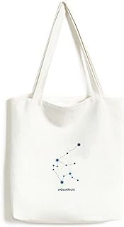 DIYthinker Aquarius Constellation Sign Zodiac Environmentally Washable Shopping Tote Canvas Bag Craft Gift 33 * 40cm Multicolor