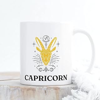 Astrology Zodiac Star Sign CAPRICORN Printed Ceramic Mug | 330ml Personalized Unique Gift Mug For Men, Women, Sister, Mother, Daughter, Father, Office | December & January Horoscope Birthday Gift of Coffee & Tea Cups