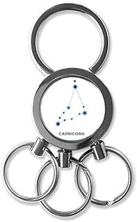 DIYthinker Capricorn Constellation Sign Zodiac Stainless Steel Metal Key Chain Ring Car Keychain Keyring Clip Gift 7 x 2.8cm, 2.1cm Diameter for Image Multicolor