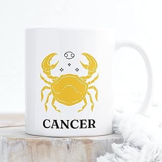 Astrology Zodiac Star Sign CANCER Printed Ceramic Mug | 330ml Personalized Unique Gift Mug For Men, Women, Sister, Mother, Daughter, Father, Office | June & July Horoscope Birthday Gift of Coffee & Tea Cups