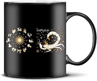 Phone Antics Zodiac Sign Coffee Cup Tea Mug Zodiac Printed Black Coffee Mug Zodiac Sign Mug Horoscope Cup Gift for Friend Brother Sister Couple - Scorpio (♏︎)