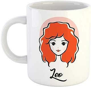 FurnishFantasy Leo Zodiac Sign Ceramic Coffee Mug - Best Gift for Family and Friends - Color - White (0471)