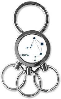 DIYthinker Libra Constellation Sign Zodiac Stainless Steel Metal Key Chain Ring Car Keychain Keyring Clip Gift 7 x 2.8cm, 2.1cm Diameter for Image Multicolor