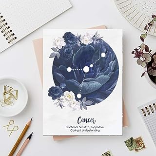 NAUTANKISHAALA - Zodiac Sign Cancer Diary Notebook - Size A5 | 8 in * 6 in | Unruled | 80 GSM| Birthday Gifts and for Office and School and Personal Use | Printed Designer Quirky Notebook