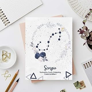 NAUTANKISHAALA - Zodiac Sign Scorpio Diary Notebook - Size A5 | 8 in * 6 in | Unruled | 80 GSM| Birthday Gifts and for Office and School and Personal Use | Printed Designer Quirky Notebook