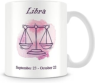 FA6 Ceramic Coffee Tea Mug Zodiac Sign Libra Printed Mugs Gift for Friends, Birthday, Friendship Day
