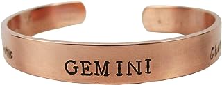 Streetsoul Choose Your Zodiac Star Sun Sign Bracelet Handmade of Pure Copper 9 mm Gift For Men Boys.