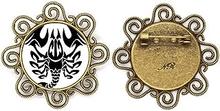 no/no Constellation Scorpio Zodiac Sign Flower Brooch Pins Jewelry Gift for Girls