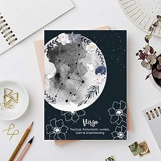 NAUTANKISHAALA - Zodiac Sign Virgo Diary Notebook - Size A5 | 8 in * 6 in | Unruled | 80 GSM | 72 Pages| Birthday Gifts and for Office and School and Personal Use | Printed Designer Quirky Notebook