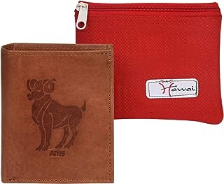 Hawai Aries Zodiac Sign Embossed Leather Wallet for Men| 6 Card Slots | 2 Currency Slots | 2 Secret Pocket |1 Coin Pocket | 1 Photo ID Window |