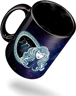 ECFAK Virgo Zodiac Sign with Quotes Printed Black Coffee/Tea Mug for Birthday Gifts for Friend | Horroscope | Gifting Mug