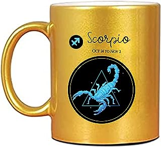 Northland Zodiac Sign Scorpio Gold Mug with Customised Name - Gift for Birthday
