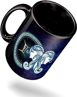 ECFAK Gemini Zodiac Sign with Quotes Printed Black Coffee/Tea Mug for Birthday Gifts for Friend | Horroscope | Gifting Mug