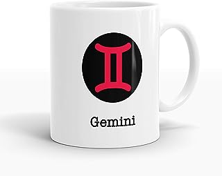Gift Arcadia Ceramic Zodiac Sign Gemini Coffee Mug - 1 Piece, White, 330ml (A043)
