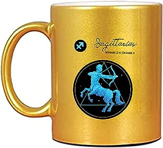 Northland Zodiac Sign Sagittarius Gold Mug with Customised Name - Gift for Birthday