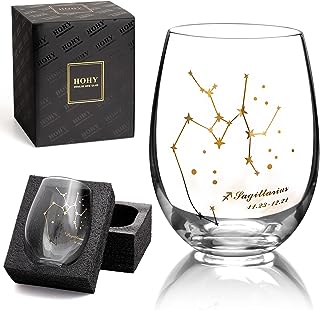 Sagittarius Wine Glass Stemless Wine Glasses, Constellation Glass Define Design, Zodiac Sign Horoscope Gift, Astrology Gifts for Women Men