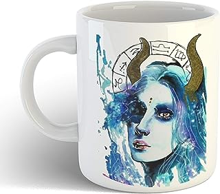 iKraft® Constellations Gifts Signs of Zodiac 11oz Coffee Mug, White (Taurus)