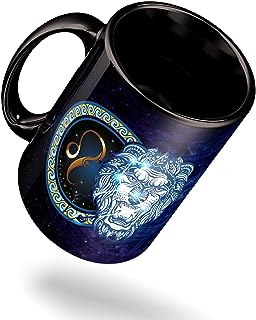 ECFAK Leo Zodiac Sign with Quotes Printed Black Coffee/Tea Mug for Birthday Gifts for Friend | Horroscope | Gifting Mug