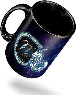 ECFAK Capricorn Zodiac Sign with Quotes Printed Black Coffee/Tea Mug for Birthday Gifts for Friend | Horroscope | Gifting Mug