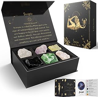 YTENTE Zodiac Crystals Gifts Set,Astrological Sign Gemstone Sets Rock Collection Crystal Healing Gems Crystals Stones for Women Men Birthday Gift