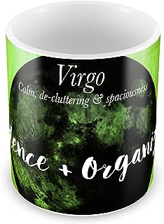 BeyondTrendz Virgo Zodiac Sign Characteristics Sun Sign Horoscope Printed Gift Ceramic Coffee Mug & Tea Cup (350 ml, 11 oz)