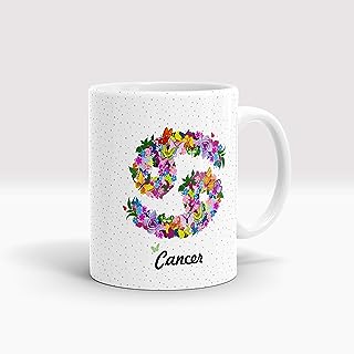 Gift Arcadia Ceramic Zodiac Sign Cancer Coffee Mug - 1 Piece, White, 330ml (A197)