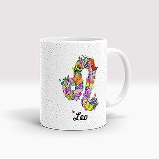 Gift Arcadia Ceramic Zodiac Sign Leo Coffee Mug - 1 Piece, White, 330ml (A196)